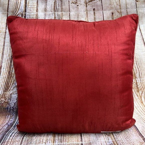 Throw Pillow Foxes Embroidered Trees Ice Skating Winter Holiday Forest Whimsy - Picture 3 of 6